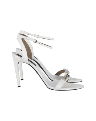 Proenza Schouler Pre-owned Womens Ankle Strap Sandals with Geometric Hardware in White Leather - Size UK 9