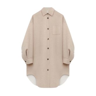 Loewe Coat in wool and cashmere - female - Loewe - Shirt Dresses - Beige - XS - Dresses