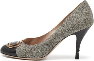 Ferragamo tweed heeled pumps - Black