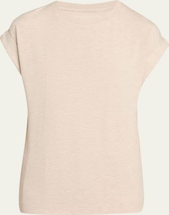 Majestic Filatures French Terry Rolled-Cuff Short-Sleeve Crewneck Tee