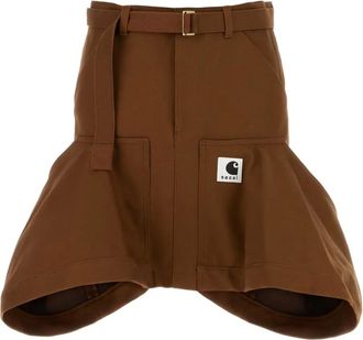 sacai x Carhartt Gonna WIP Duck con cintura - Marrone