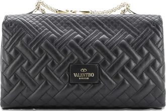 Valentino Garavani Girello gewatteerde leren medium schoudertas - Zwart