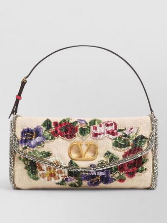 Valentino Garavani devain small beaded floral clutch bag