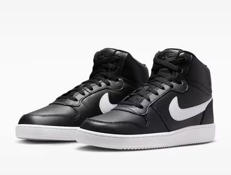 Nike Ebernon Mid AQ1773-002 Sneakers Mens Black White Lifestyle Shoes SHOP390