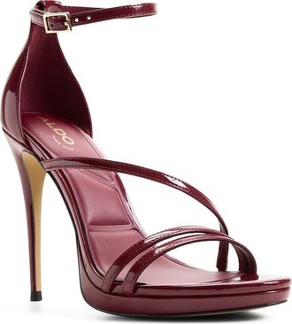 Aldo Odella Ankle Strap Platform Sandal in Dark Red at Nordstrom, Size 8.5