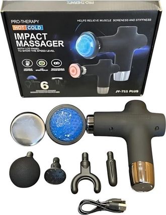 Trade Shop Trade Shop - Pistola De Masajeador De Percusi&oacute;n Port&aacute;til Inal&aacute;mbrica Masaje De Impacto Caliente / Fr&iacute;o