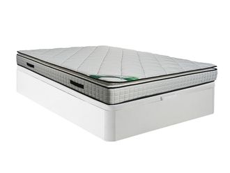 VENTE-UNIQUE.COM Colch&oacute;n con somier canap&eacute; tela blanco