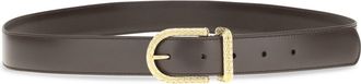 Loro Piana Womens Belt Inlay Calf Leather Sun Gold Black-Sun Black/sun