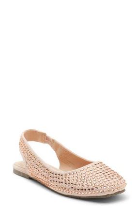 Kenneth Cole Reaction Esme Rhinestone Embellished Slingback Flat in Blush Microsuede at Nordstrom Rack, Size 9.5