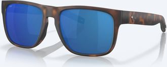 Costa Unisex Spearo Polarized Sunglasses In Matte Tortoise/ Blue Mirror Glass