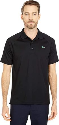 Lacoste Short Sleeve Sport Breathable Run-Resistant Interlock Polo Shirt Mens Clothing Black : 9 (4XL), Polyester