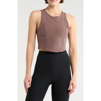 Beyond Yoga Motivate Crop Tank in Truffle Heather at Nordstrom Rack, Size X-Small