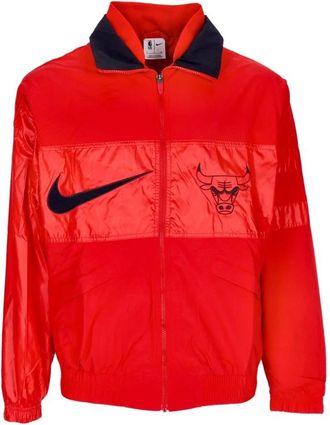 Nike NBA Courtside Lichtgewicht Jas - Heren - Sportshirts - Rood - XL - Polyester - Fitness