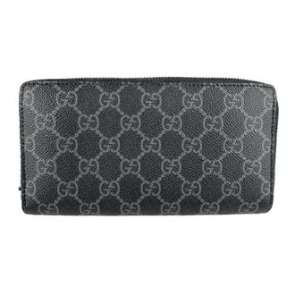 Gucci Black Coated Canvas Long Wallet (Bi-Fold) (Pre-Owned)
