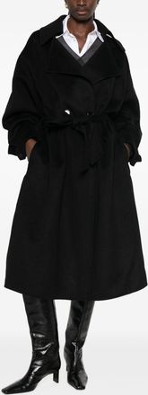 032c Double-Breasted Wool Blend Coat - Black