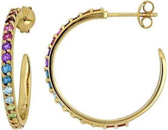 Rina Limor Gold-Plated Silver 1.47 Ct. Tw. Gemstone Earrings