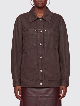 Dries Van Noten Giacca-camicia corta in denim di cotone con spalle scoperte