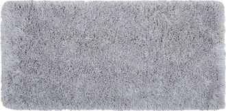 Beliani Alfombra Peluda Gris Claro De Pelo Largo 80 X 150 Cm Rectangular Con Mechones De Algod&oacute;n Cide