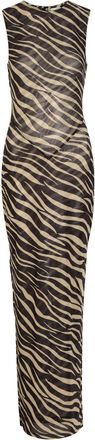 Ronny Kobo Krisa Zebra-print Mesh Maxi Dress - Multicoloured - S (UK8-10 / S)