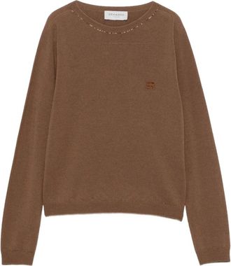 Ermanno Scervino Jersey de punto con cuello redondo - Knitwear - Mujer - Marr&oacute;n - 4XL