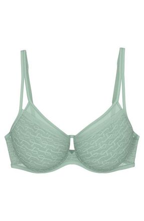 Triumph Signature Sheer Minimizer Bra in Misty Turquoise at Nordstrom, Size 40D