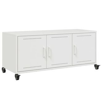 Berkfield Home TV Cabinet White 100.5x39x43.5 cm Steel