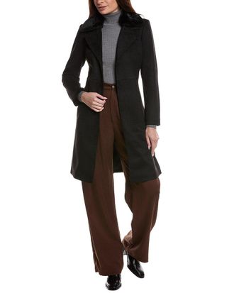 Ellen Tracy Faux Suede Trench Coat