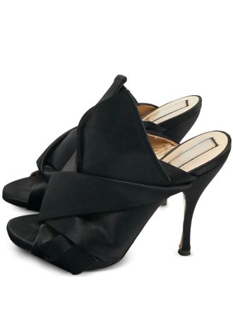 N&deg;21 knot satin sandals - women - Satin/Calf Leather/Calf Leather - 41 - Black