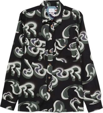 Paul Smith T-shirt a maniche lunghe con stampa astratta - Nero