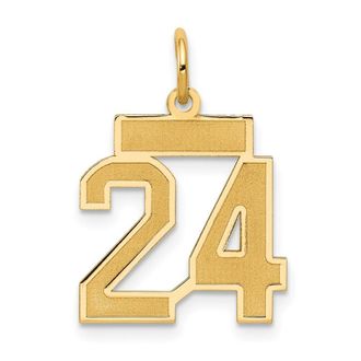 Diamond2Deal 14k Yellow Gold Small Satin Number Charm Pendant