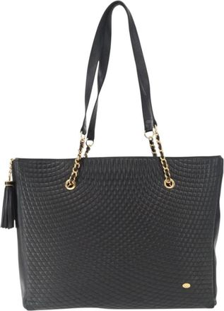 Bally Vintage Tote Bag Quilted Leather Leather Tote Bag Bag (Pre-Owned)