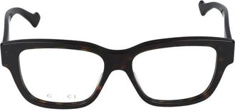 Gucci Havana Transparante Bril Gg 1428O Stijl - Heren - Brillen - Bruin - 55 MM - Accessoires