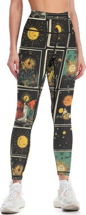 Generic Tarot Cards Trendy Leggings for Women Yoga Pants High Waisted Workout Trousers Compression