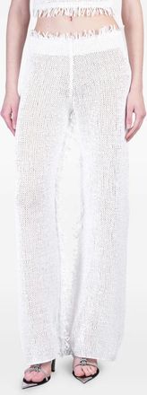 NU&Eacute; open knit trousers - White