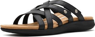 Aetrex Kasey Adjustable Slide Sandals Womens Sandals Black : EU 41 (US Womens 10-10.5) M (B), Leather