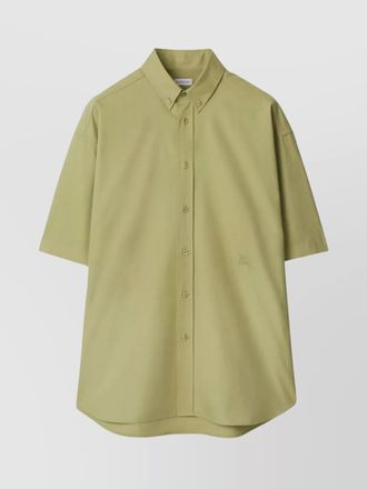 Burberry logo-embroidered short-sleeve cotton shirt