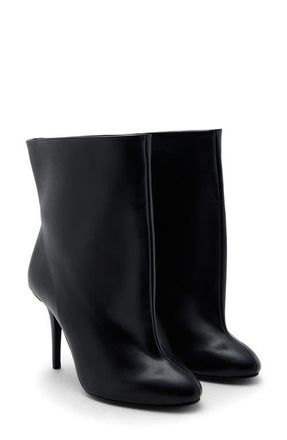 Mango Leather Stiletto Bootie in Black at Nordstrom, Size 6.5Us