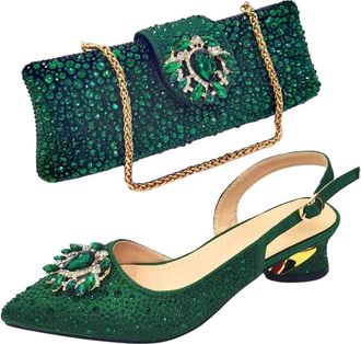 Generic Women Wedding Party Shoes Bag Set High Heel Women Garden Party Pumps Bag Set