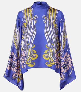 La DoubleJ Make An Exit printed silk satin blouse