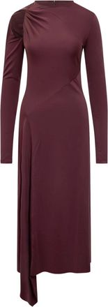 Victoria Beckham Abito midi asimmetrico drappeggiato - Rosso