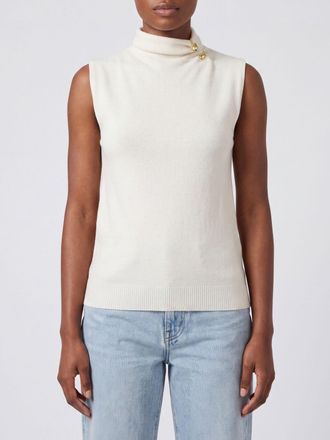 Alberta Ferretti Top a lupetto in seta e cashmere con viti metalliche