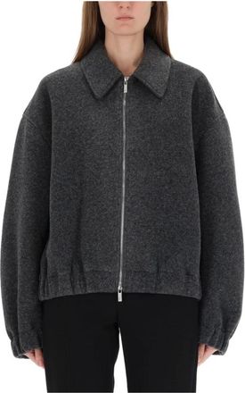 Helmut Lang Shell Bomber - Dames - Zomerjassen - Grijs - L - Wol - Jassen