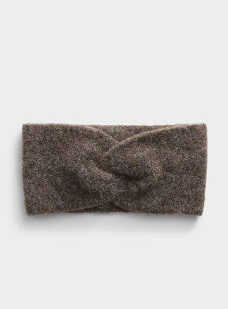 Simons Womens Fuzzy alpaca knit headband Exclusive collection from Italy