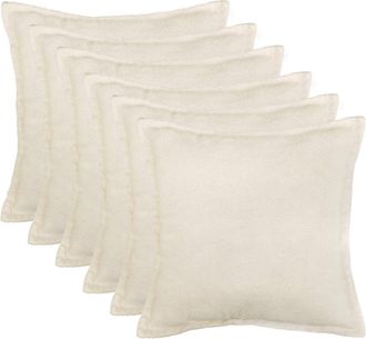 vidaXL Funda De Almohada 6 Pcs Houten Crema 30 X 30 Cm Boucl&eacute; Vidaxl