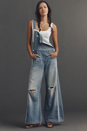 Pilcro The Adi Lace-Trim Overalls by Pilcro