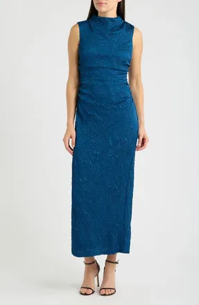Vince Camuto Leaf Jacquard Cowl Neck Sheath Dress in Tea at Nordstrom, Size 10