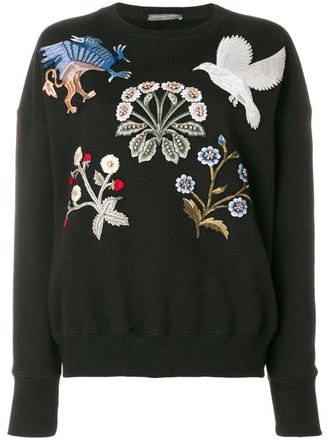 Alexander McQueen embroidered patch jumper - Zwart