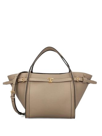 Tod's Kleine leren shopper met metallic detail - Beige