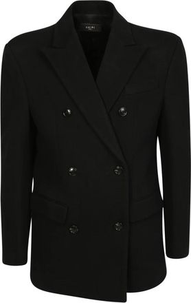 Amiri Double-Breasted Blazer - Dames - Blazers - Zwart - S - Katoen - Jassen