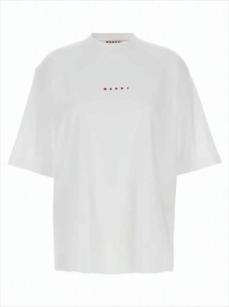 Marni Short-Sleeved Relaxed Fit T-Shirt With Centered Logo
